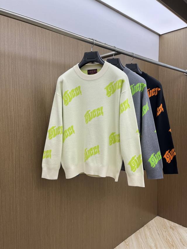 秋冬 Guc 2540毛衣 2025秋冬最新系列，专柜1:1顶级复刻，全品相！加厚款，时下最流行的老钱风，老板必备单品！懂货的老板赶紧下手Bl D面料：100%