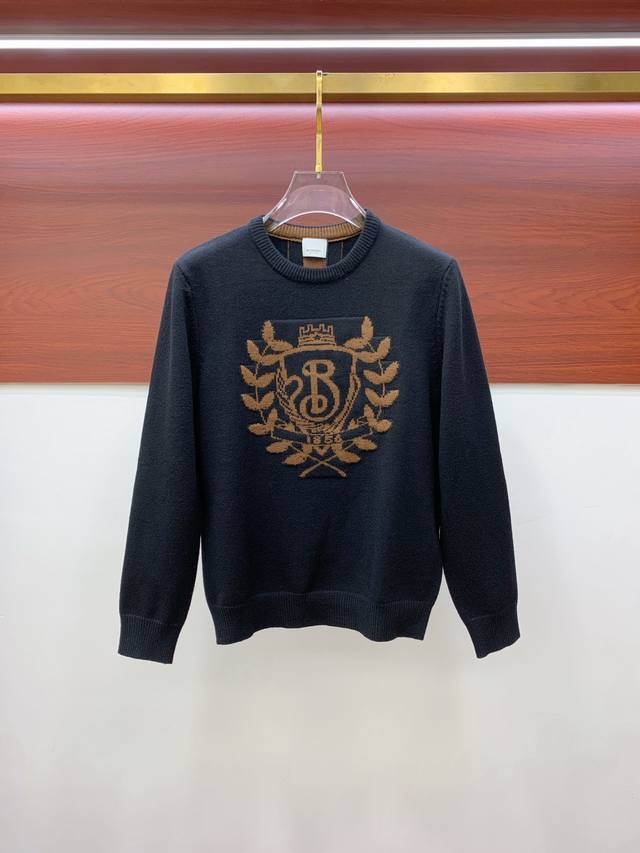 巴宝莉25Ss秋冬 新品 毛衣专供狠货，进口原版科技羊毛精纺！精细针织一体，色彩混织纯手工技艺呈现 档次极高，凸显衣着品味与奢华 工艺精湛！定制原版工艺螺纹上身