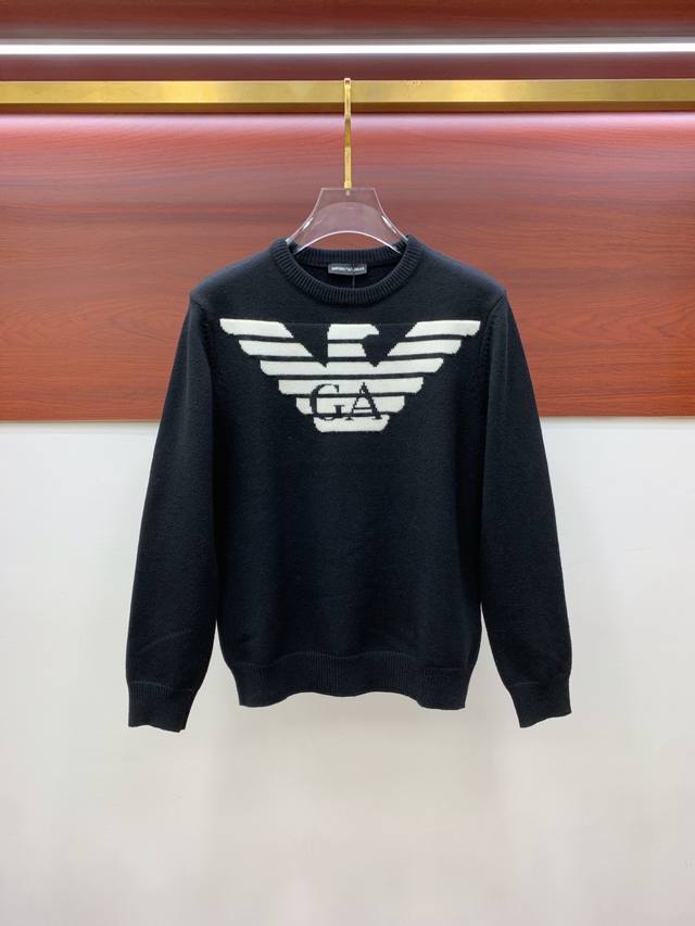 阿玛尼25Ss秋冬 新品 毛衣专供狠货，进口原版科技羊毛精纺！精细针织一体，色彩混织纯手工技艺呈现 档次极高，凸显衣着品味与奢华 工艺精湛！定制原版工艺螺纹上身