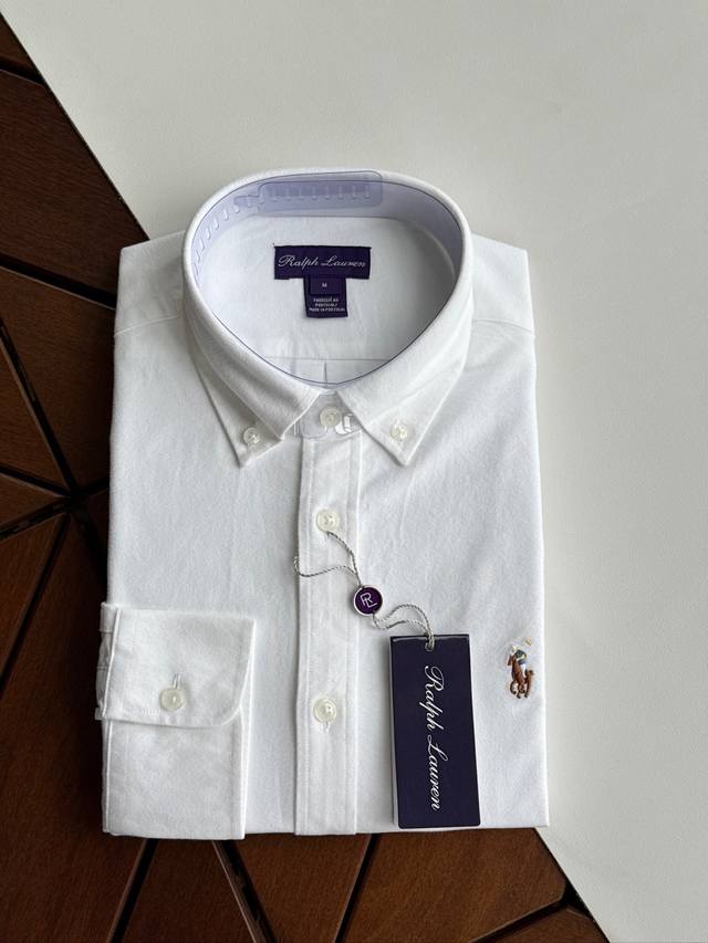 五个颜色经典彩马仔紫色主唛新品上市，Raulph Lauren拉尔夫劳伦，purple Label紫色主唛牛津纺磨毛长袖衬衫，高端紫标系列25年秋冬新品，紫标高