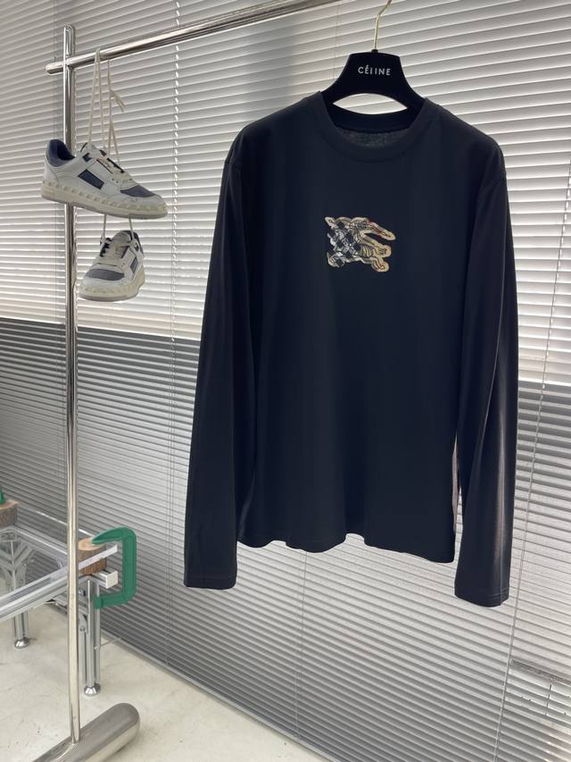 Bbr 标识细节全棉长袖T恤。订织的面料质感好，面料舒适亲肤。 尺码:S-Xxl 肩宽