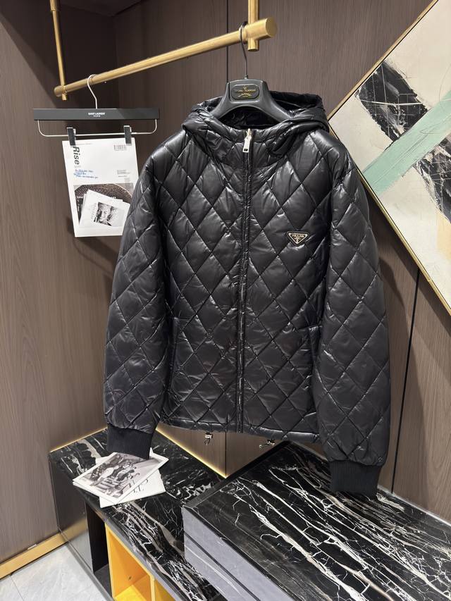 ppra普拉达 25S新款男士休闲双面穿连帽羽绒外套.....码数M-2Xl