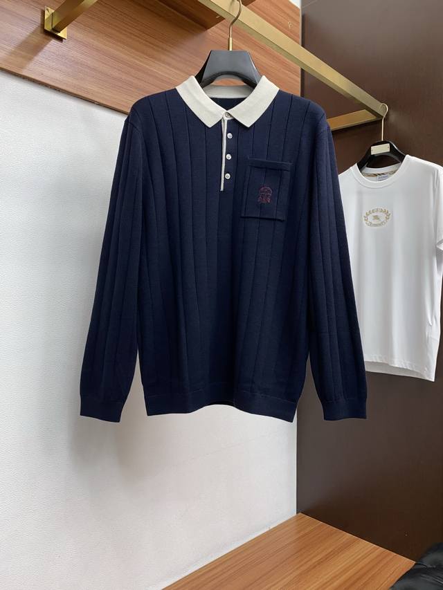 Bc 2025Fw男士秋冬商务翻领毛衣 打底外穿毛衣 定制编织纹针织衫休闲日常穿搭单品！上身修饰身形、定制面料将时装美学和新都市商务休闲概念完美融合，不同风格任