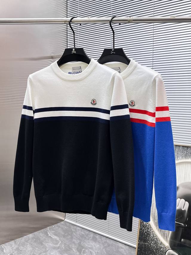 蒙口 Moncler 2025Ss新款 羊毛混纺 圆领 长袖 毛衣 羊毛衫 打底衫，高端版本！专柜定制面料 透气舒适度高，细节无可挑剔，品牌元素设计理念，体现高