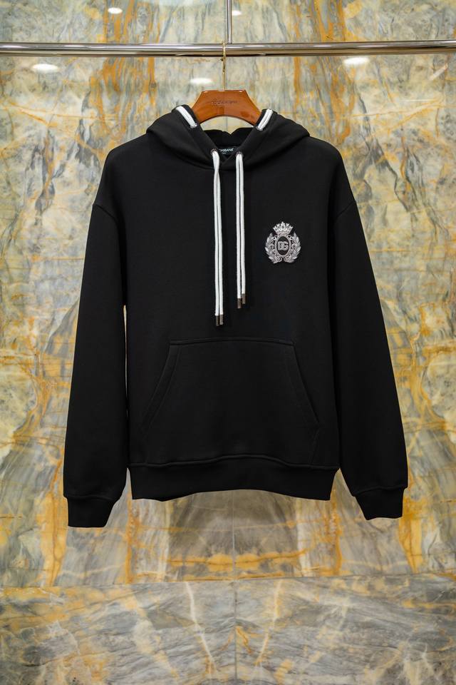 衣服 裤子 2025 Aw最新款连帽卫衣 手工Dg印度丝标识 白色双抽绳设计 拉绒加厚卫衣料 一套自留 Size:44-52