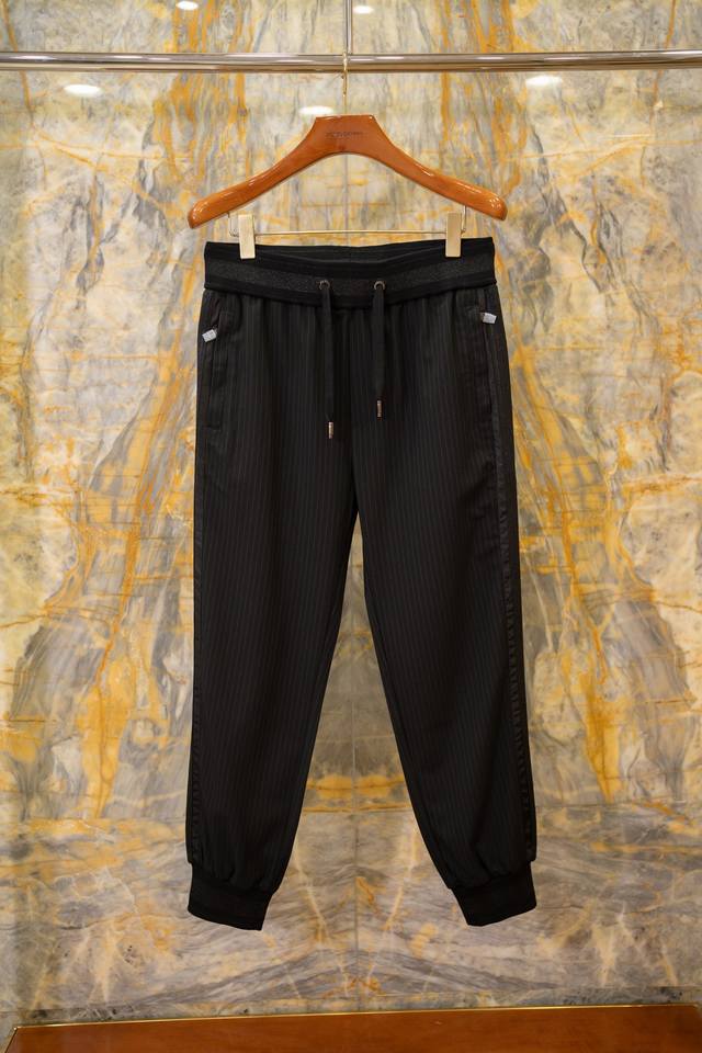 衣服 裤子 2025 Aw新款套装休闲裤 条纹弹力针织面料 Dg提花罗纹 完美拼接设计 高级感拉满 Size：44-54