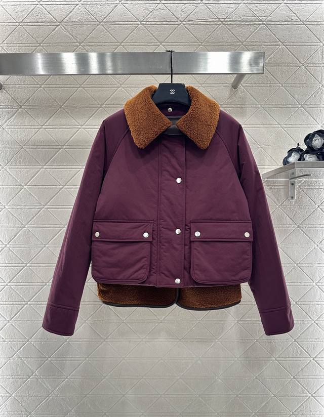 Loew*2025新品上架 泰迪绒两件套棉服外套 定制Yb泰迪羊毛绒防水尼龙材质，质感高级，穿搭有型，正肩翻领棉服外套泰迪绒马甲，两件套可拆分搭配，外套填充羽绒