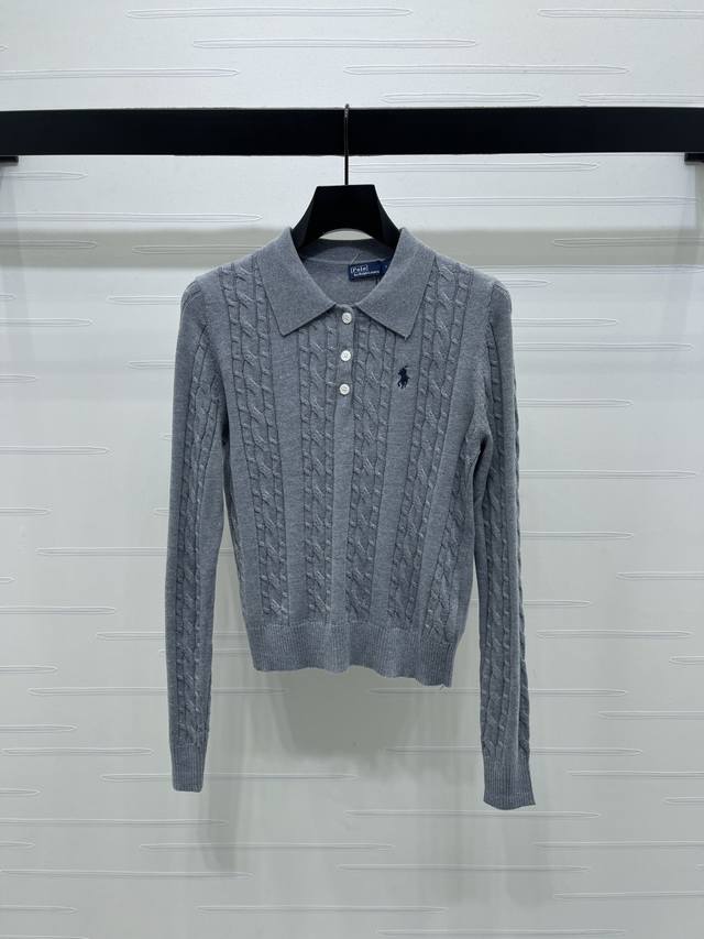 上新原单高端品质 Ralph Lauren polo* 2025秋冬最新系列！翻领半开襟长袖毛衣！定制羊毛纱线织造 柔软亲肤 质感十足 半开襟翻领纽扣裁剪 时髦