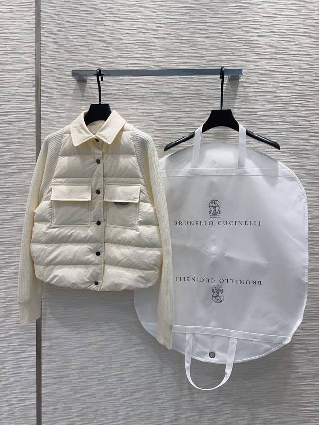 Brunello Cucine*Lli2025Fw新款羽绒外套 羊毛+鹅绒 整体保暖效果拉满，常规款羽绒服 休闲时尚，经典Logo完美点缀 码数36-38-40