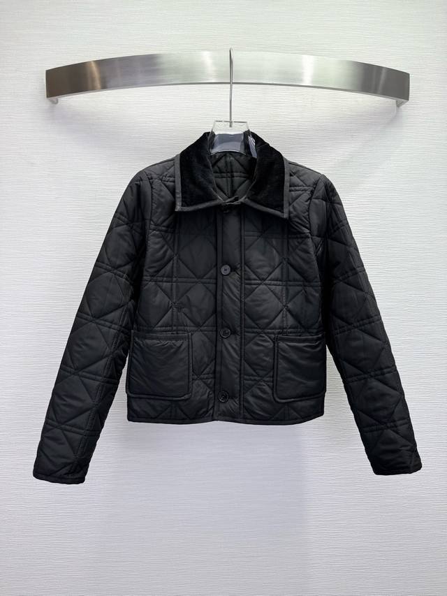 Dio* 25Ss秋冬新款灯芯绒翻领夹克棉服外套 藤格纹行线 小蜜蜂刺绣装饰 高级感满满 高品质 两色三码Smlb808p.
