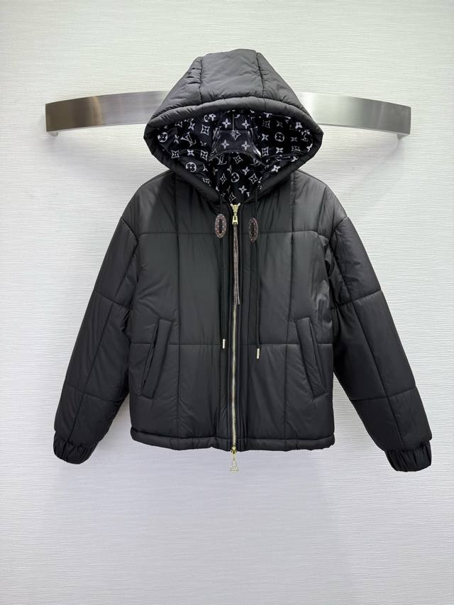 Louis Vuitto* 25Ss秋冬新款连帽棉服外套 老花图案印花里 高品质 两色三码Smlb808p