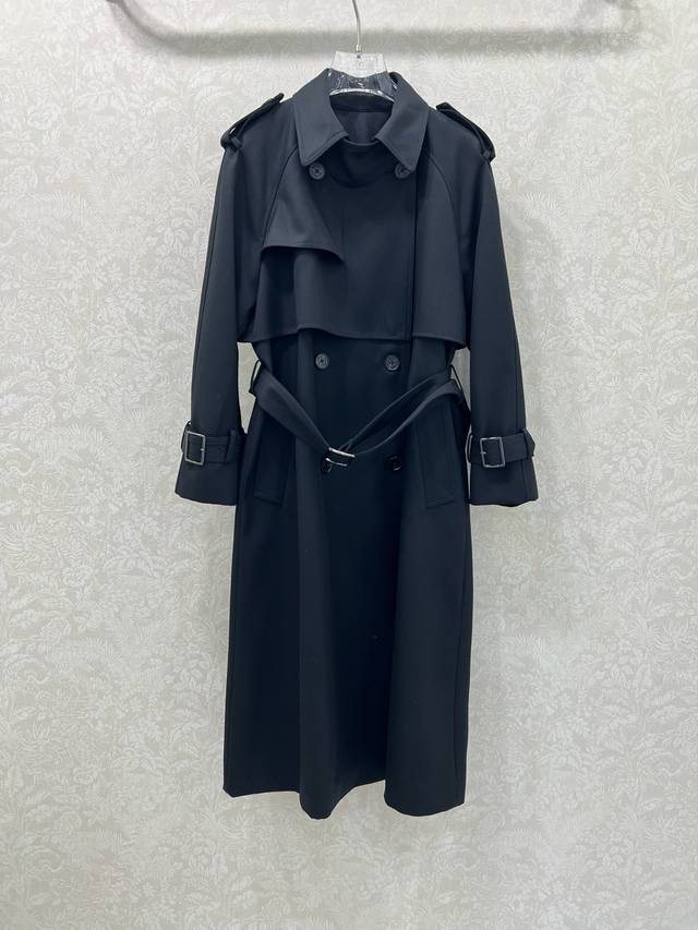 Max Mar* 25新款羊毛风衣外套 定制高档羊毛面料 卡其色 棉 内衬经典满印Logo印花 黑色 羊毛 则为纯色里布顶级做工细节 一眼高级又率性，定制Log