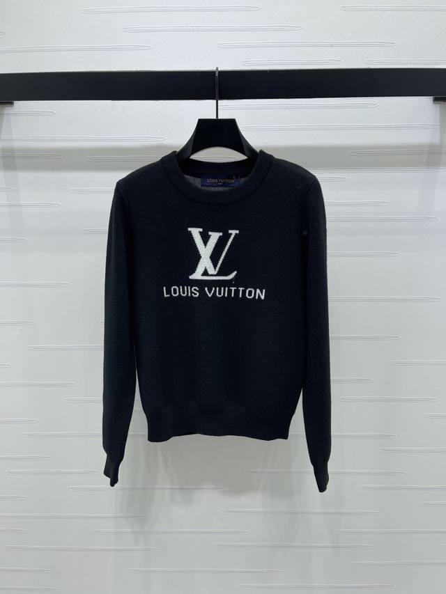 上新原单高端品质Louis Vui*Ton 2025秋冬最新系列！撞色字母徽标套头毛衣！定制羊毛纱线织造 质感高级 舒适柔软 圆领长袖毛衣剪裁 常规弹力版型 密
