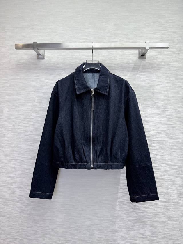 Lowe* 25Ss新款牛仔夹克外套 后中收褶Logo皮牌装饰 颜色高级 高品质 单色三码Smlb808p.