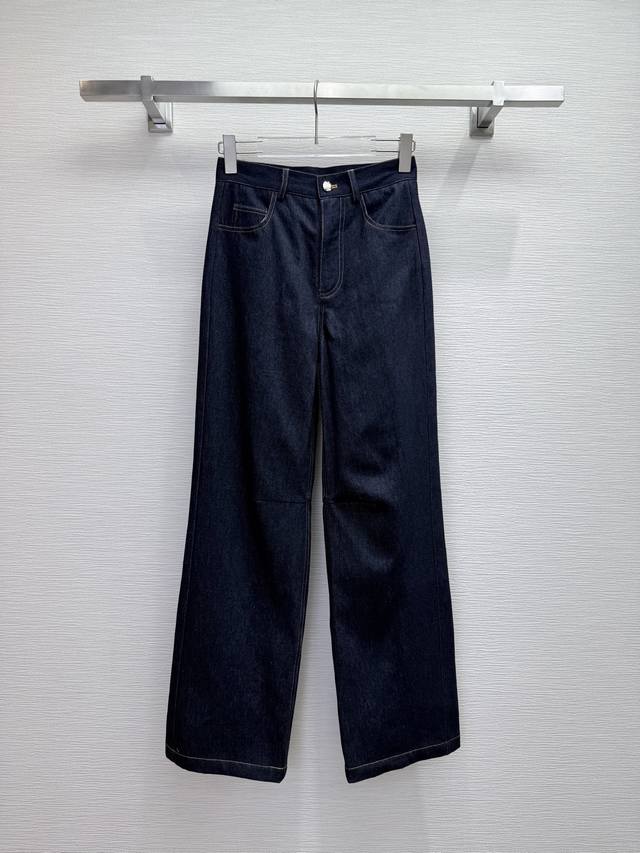Lowe* 25Ss新款牛仔阔腿裤 后口袋Logo绣花装饰 颜色高级 高品质 单色三码Smlb808p.0