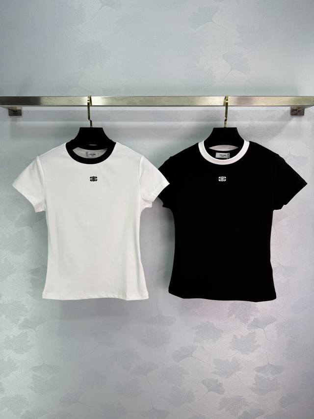 Ce*25早秋新款绣小Logo软糯打底衫 软软糯糯超舒服 独家顶顶面料 用的是今年最新的亲肤舒适弹力面料 回弹性好 弹性超大 胸口刺绣做了贴布绣工艺 不易坏 不