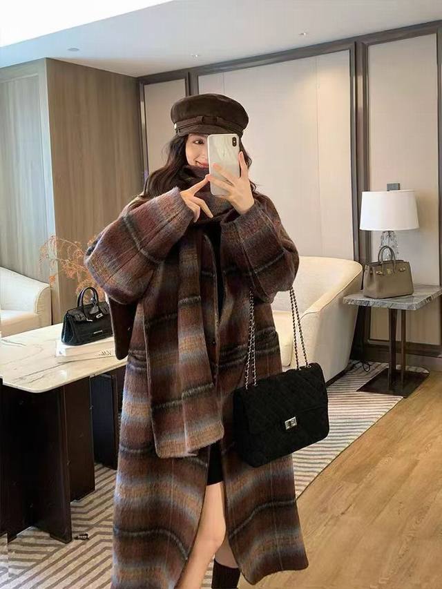 韩系.手缝双面羊绒大衣，尺码S 90～120 M 120～140斤