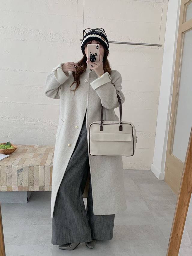 气质时尚百搭显瘦羊毛外套配腰带