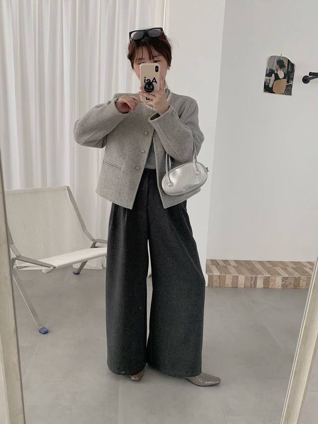 2025新款秋冬双面呢羊绒大衣短款小个子赫本风高级感羊毛外套