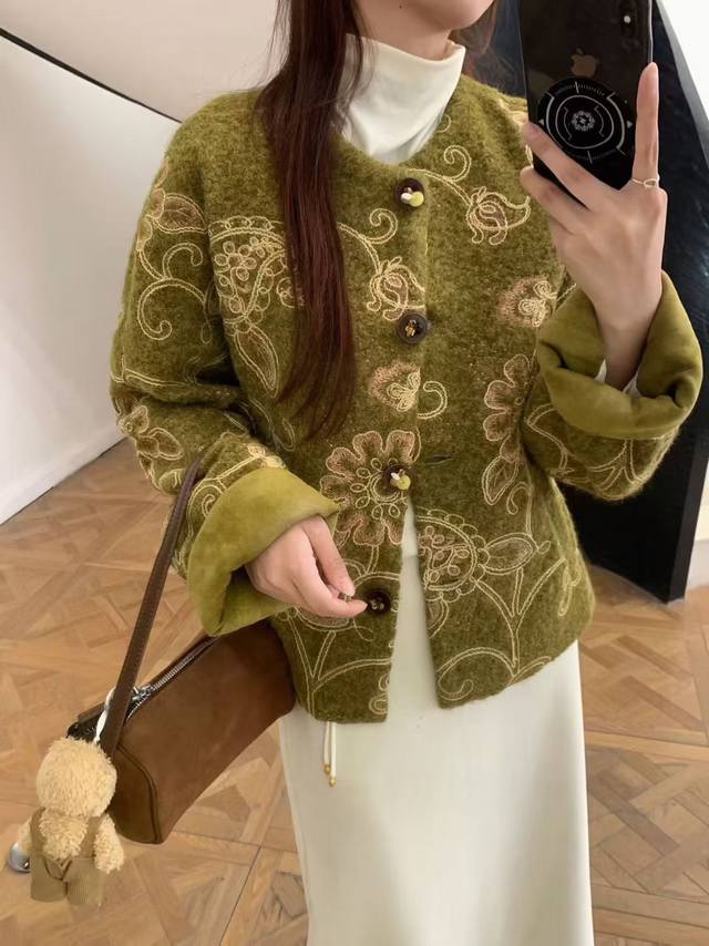 秋冬新款90白鸭绒定制羊毛外套