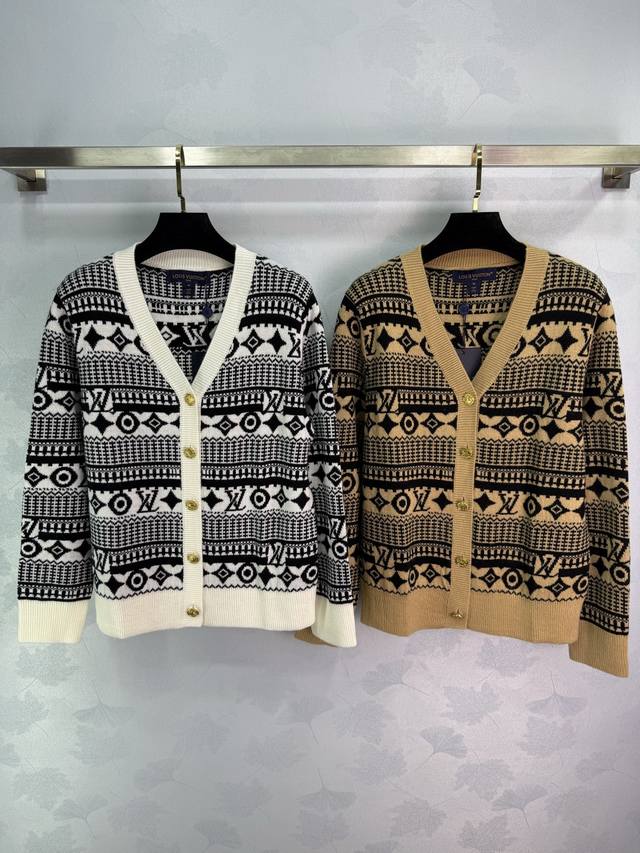 Lou*25秋冬新款Monogram针织开衫，经典老花图案几何元素，辨识度超高2色3码Sml