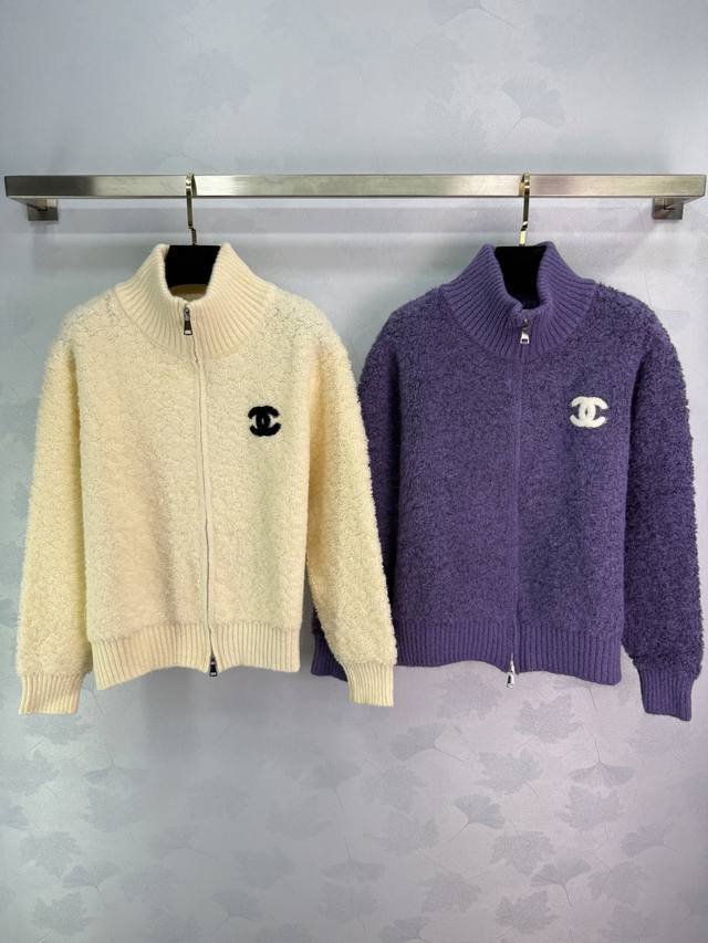 Ch*25秋冬新款拉链针织开衫，柔软针织材质，秋冬穿超舒服2色3码Sml