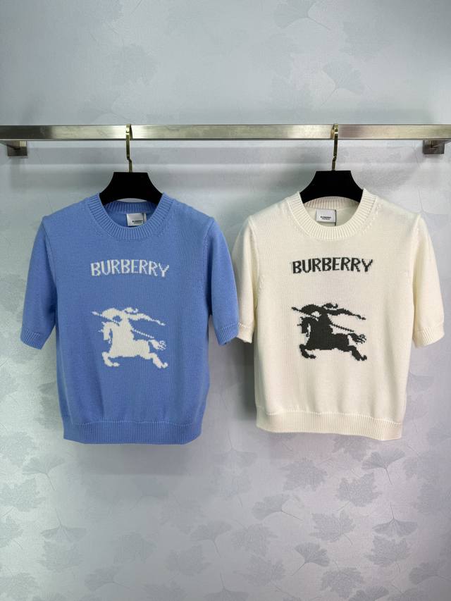 Bu*25早秋新款经典战马短袖针织衫 胸前大Logo战马图案 彰显品牌格调 优质针织面料 触感柔软 穿着舒适透气 无论是日常出街还是休闲聚会 都能轻松驾驭2色3