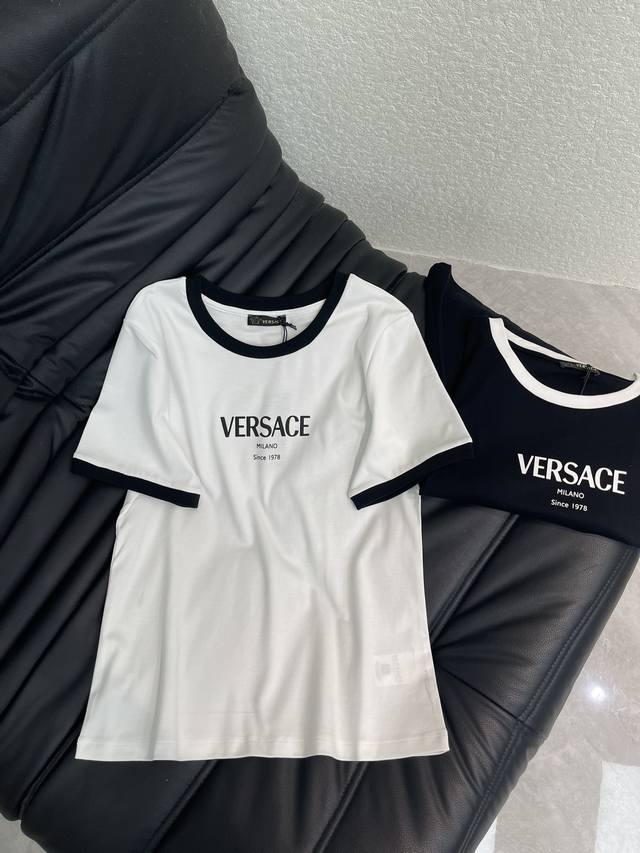 Ver*26早春新款撞色领字母印花短袖T恤 丝光棉面料 高密度时髦运动风 每个日常的穿搭 俏皮减龄充满元气的设计元素 高品质 尺码Sml Aa