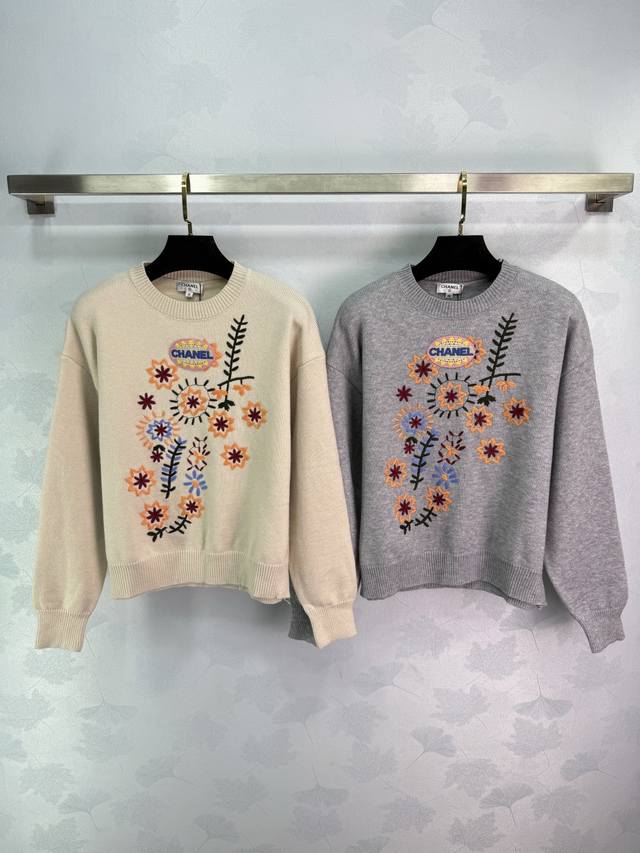 Ch*25秋冬新款费尔岛提花工艺，软糯针织面料，秋冬穿超暖2色3码Sml T226B.