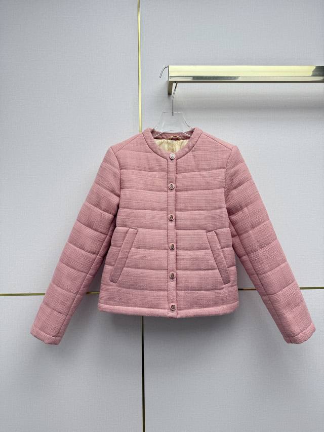 Gucc* 25Ss秋冬新款花边领棉服外套 双G扣子装饰 粗纺行棉面料 高品质 单色三码Smlb808p