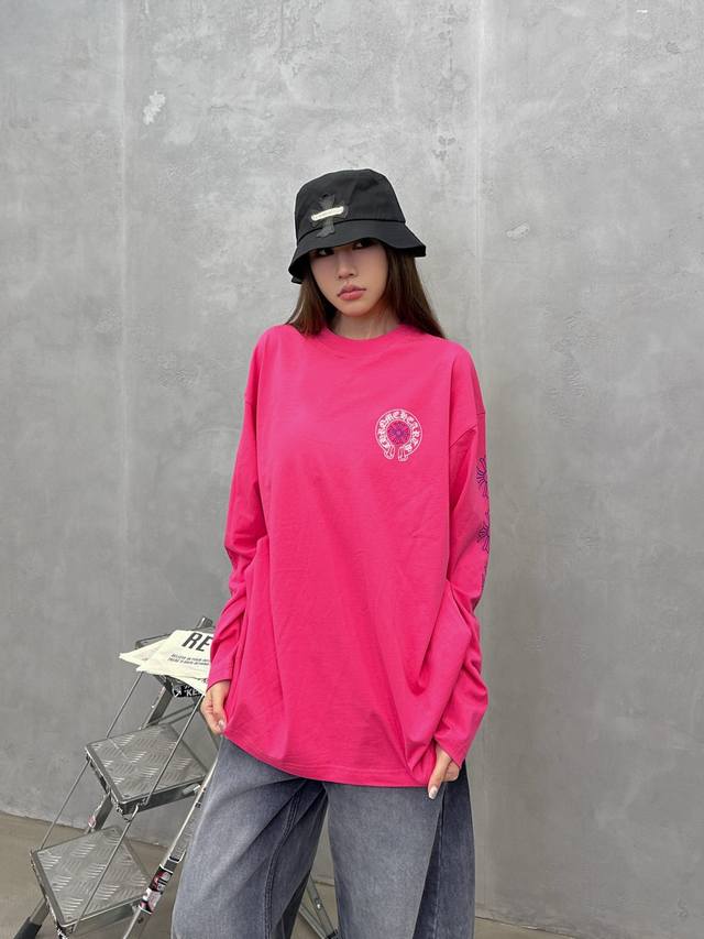 克罗心 ｜ 新款长袖T，成衣洗水加5处印花工艺，男女同款，尺码Sml