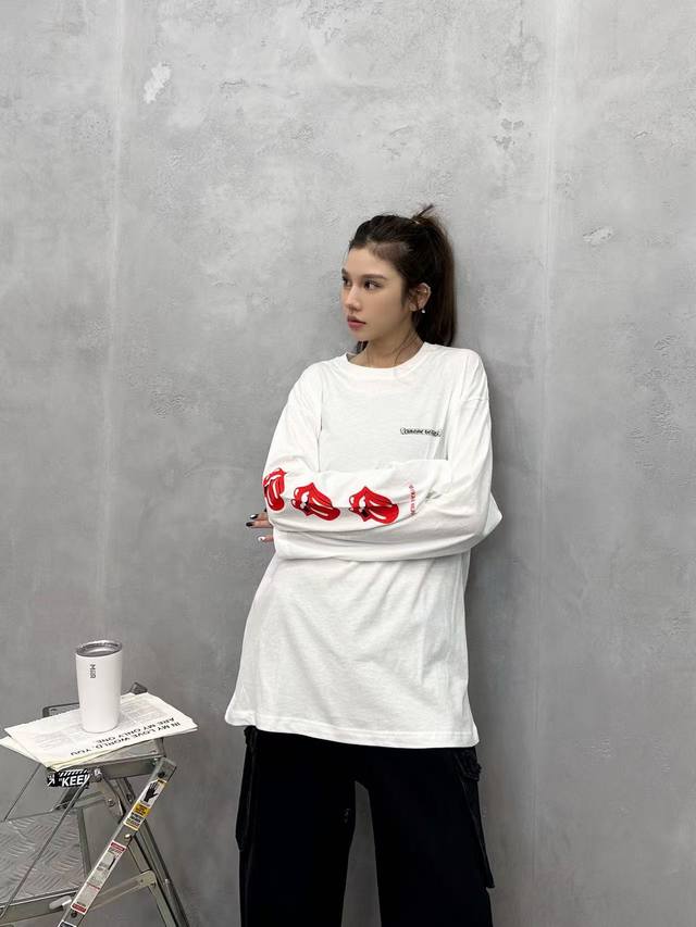 克罗心 ｜ 新款长袖T，成衣洗水工艺加4处印花，日本进口亚麻棉面料，男女同款，尺码Sml