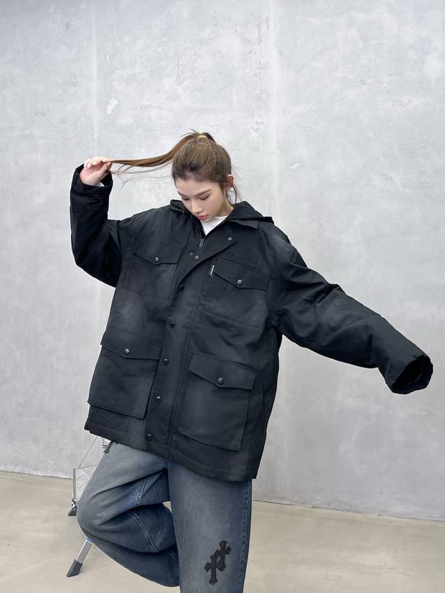 巴黎 ｜ 新款棉外套，成衣洗水吊磨做旧工艺，经典刺绣标，男女同款，尺码Sml