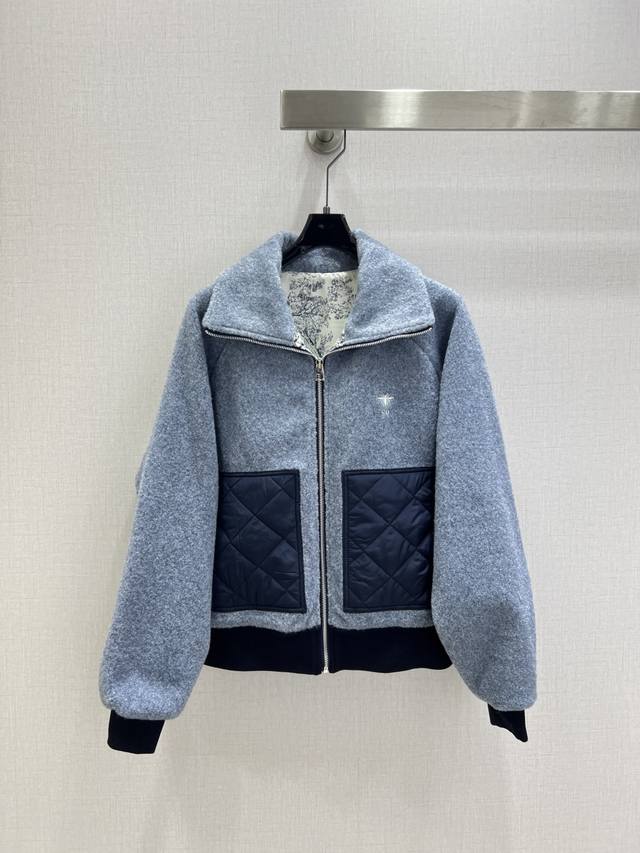 强烈推荐 Dio*2025秋冬新款 翻领双口袋棉外套 时髦低调气质又奢华高级！版型百搭不挑人，定制科技面料 做工品质看细节。白富美必入！2个色 S-M-L码 高