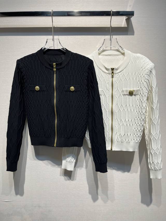 2025新款 拉链提花开衫外套 时尚百搭 Size: S- L