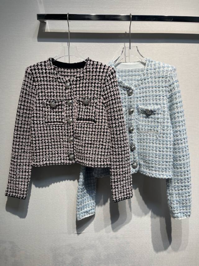 2025新款 重工撞色粗花呢外套 颜色超级美 Size: S- L