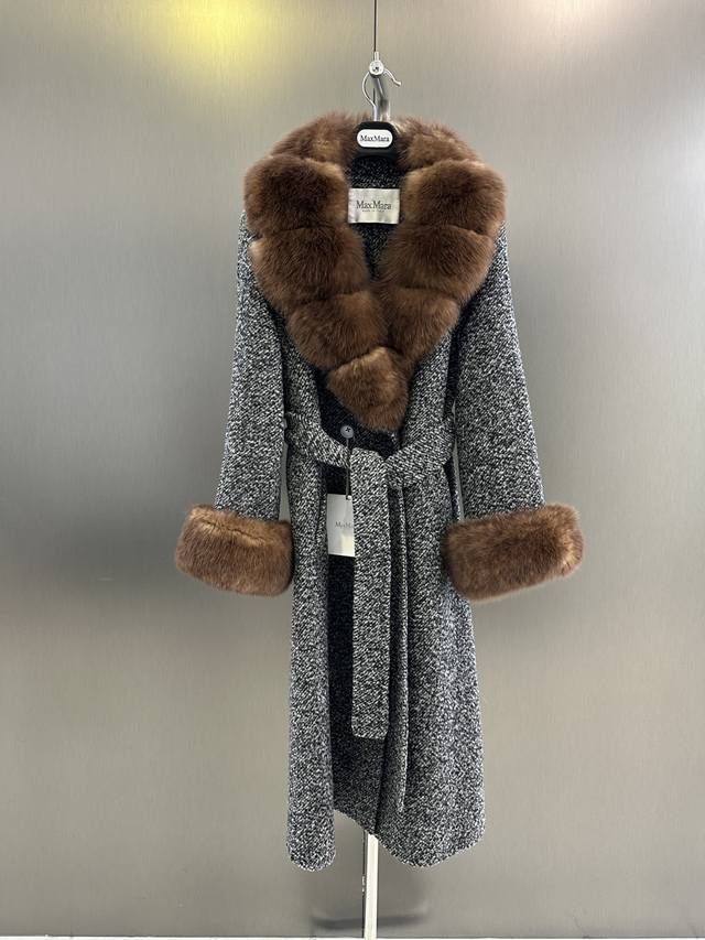 Max Mar*A双面羊绒大衣 高衣品的宝宝 100羊毛+可拆卸狐狸毛。纯手工制作！高品质、气质女神、优雅时尚的都市女性魅力 女王气场 Smlp S胸围96 衣