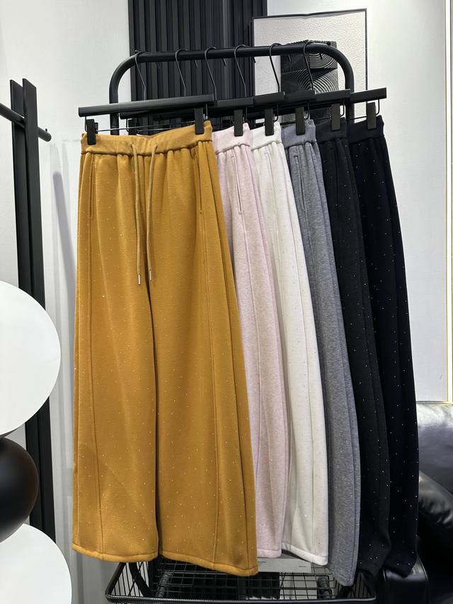 Alexander Wang-大王 新款 高温烫细闪满天星钻加绒镰刀裤 版型好 面料上身舒适 时尚百搭 休闲中带点小女人 六色 Smlxl