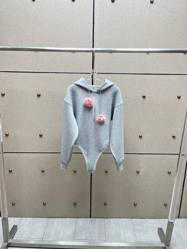 链条花饰连体卫衣！棉 Sml