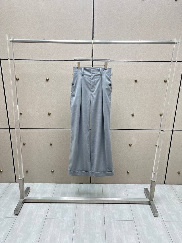 折脚高腰阔腿西裤！Sml