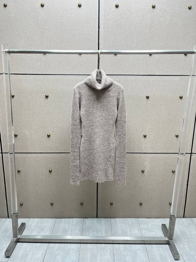 高领针织连衣裙！羊毛混纺 Sml