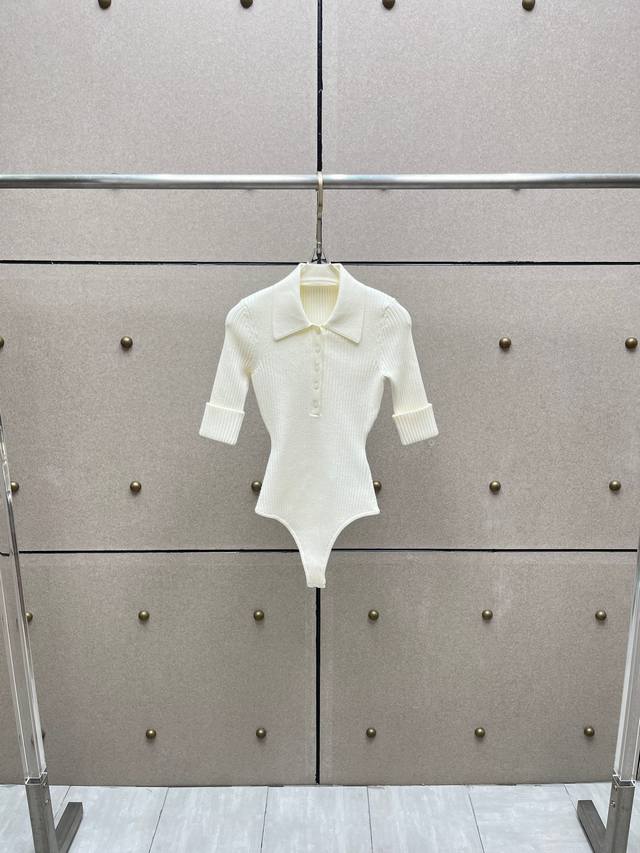 针织翻领连体衣！两色 Sml