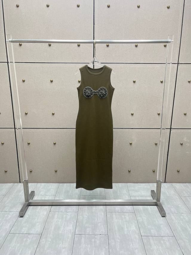 手勾拼接螺纹连衣裙！棉 三色 Sml