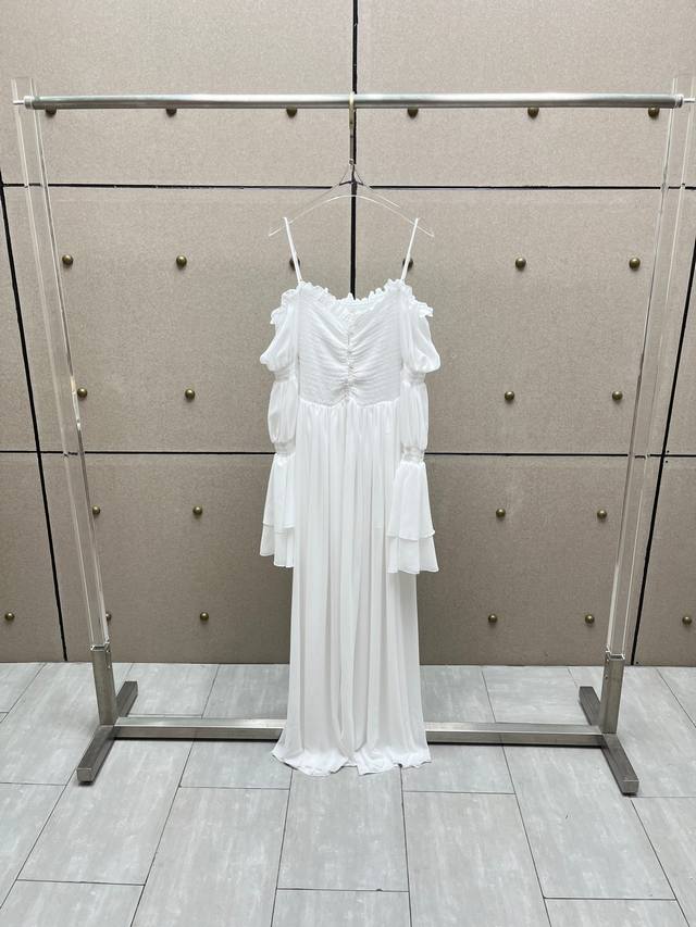 Blum 荷叶打缆飘逸连衣裙！红白两色 Sml