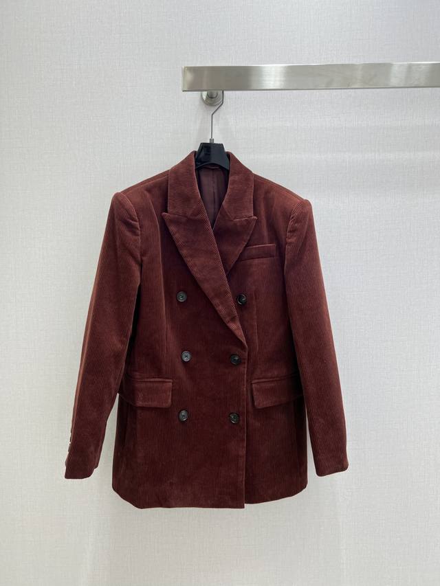 强烈推荐 Bc* 2025秋冬最新款复古灯芯绒套装双排扣西服外套直筒西裤 分开批 温暖复古的灯芯绒当然要入 冬季的氛围感扛把子 妥妥的百搭王者 采用加厚的灯芯绒