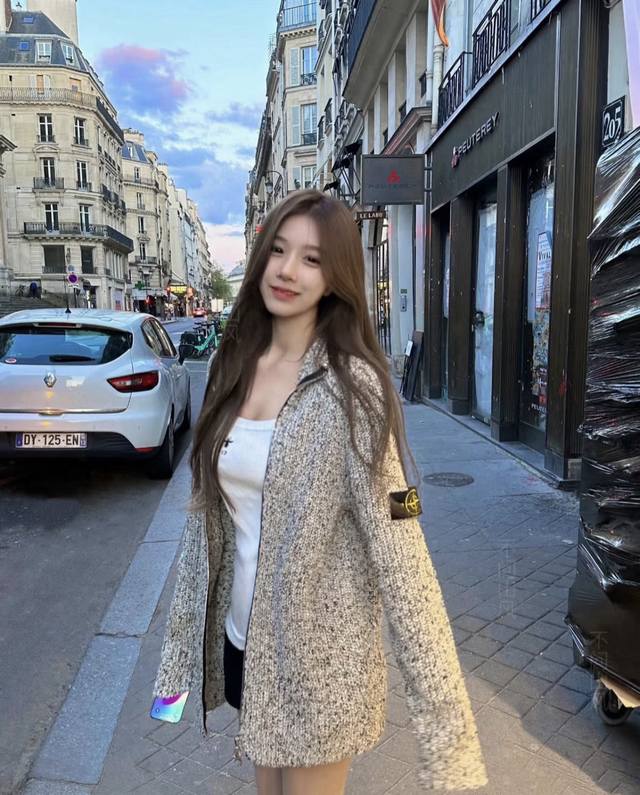 新款！最新Stone 25New 花灰色编织混纱拉链开衫。尺码：Sml 。