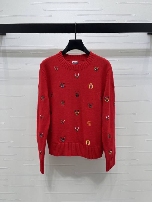 上新原单高端品质Loew*2025秋冬最新系列！同步 喵星人系列 刺绣针织毛衣！Loewlouis Wain联名系列 定制羊毛纱线织造，质感高级，舒适柔软，圆领