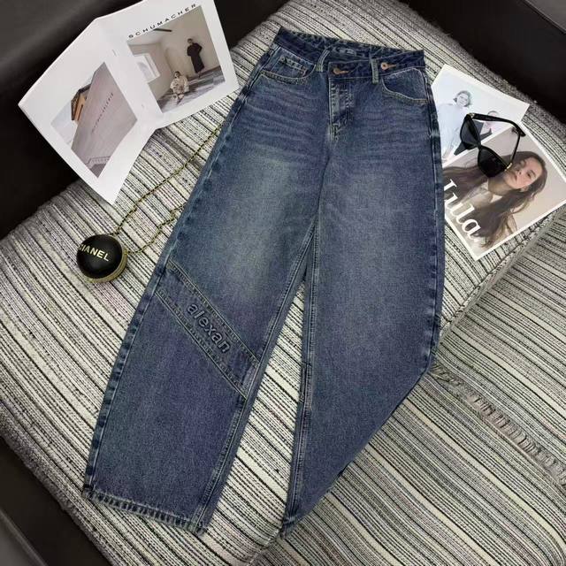 强烈推荐 25年早秋冬系列 Alex*新款弯刀牛仔裤 字母压花设计 洗水颜色好看 Sml