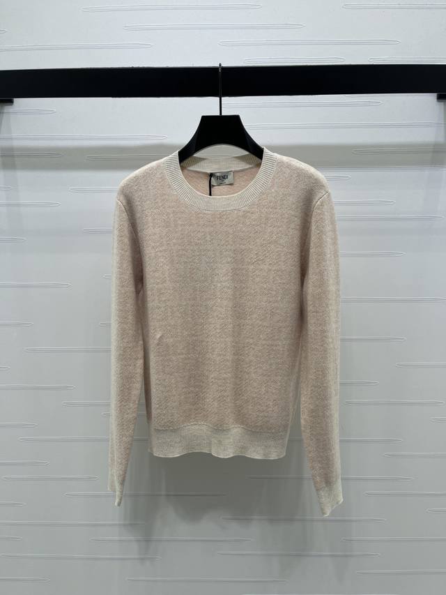 上新原单高端品质 Fend* 2025秋冬最新系列！提花圆领套头针织长袖！定制丝毛针织材质，质感高级，舒适柔软，圆领针织长袖剪裁，领口袖口螺纹包边与衣摆相呼应，