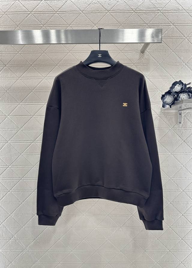 Celin*2025新品上架 圆领凯旋门徽标卫衣 定制Yb原生全棉材质，久洗不易变形起球，质感十足，经过多重水洗工艺处理，呈现复古风格。套头圆领卫衣裁剪，时髦休